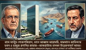 ইরানের প্রেসিডেন্ট মাসউদ পেজেশকিয়ান জাতিসংঘের সাধারণ পরিষদে ইরান নিয়ে বক্তব্য দিচ্ছেন।
